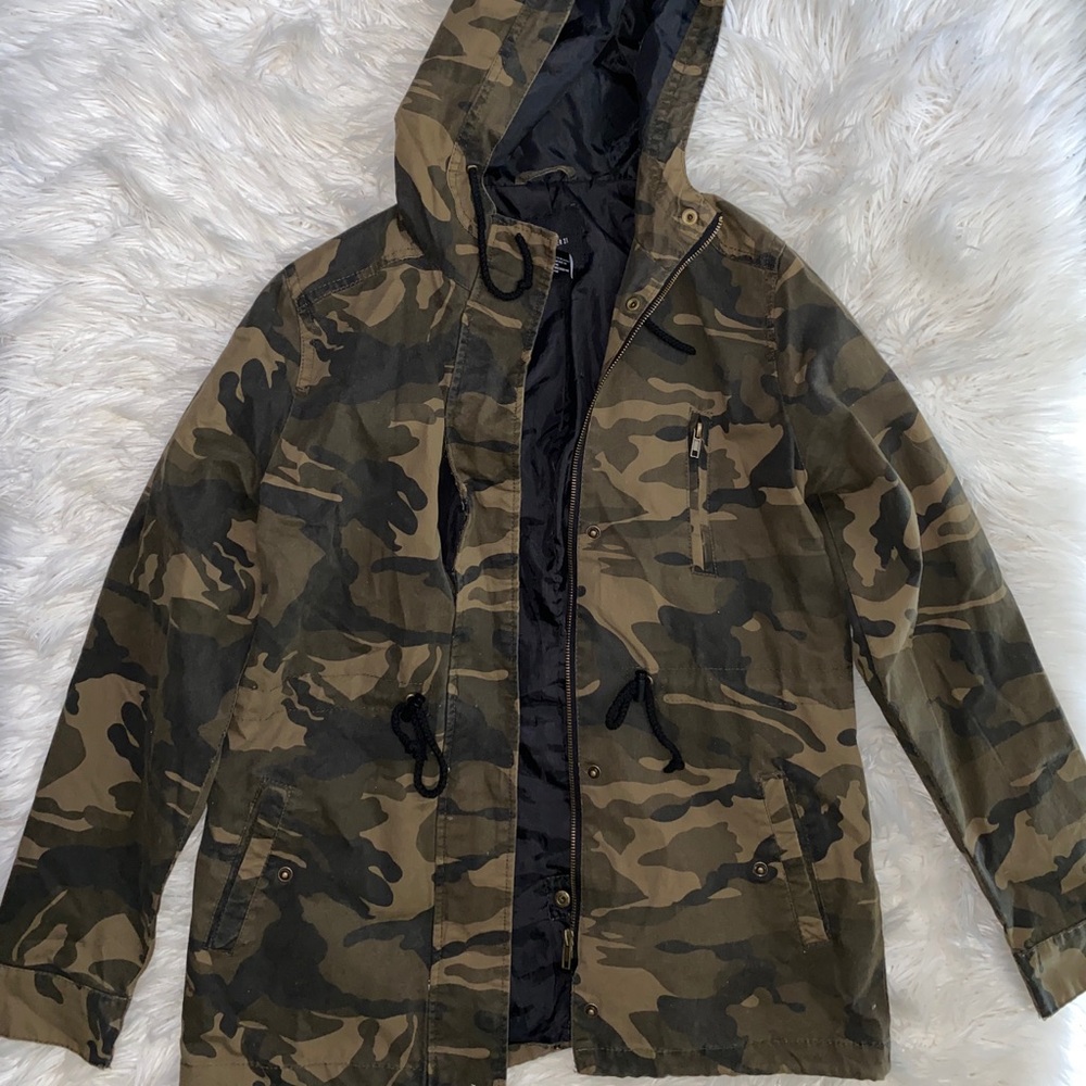 Camo jacket with hood